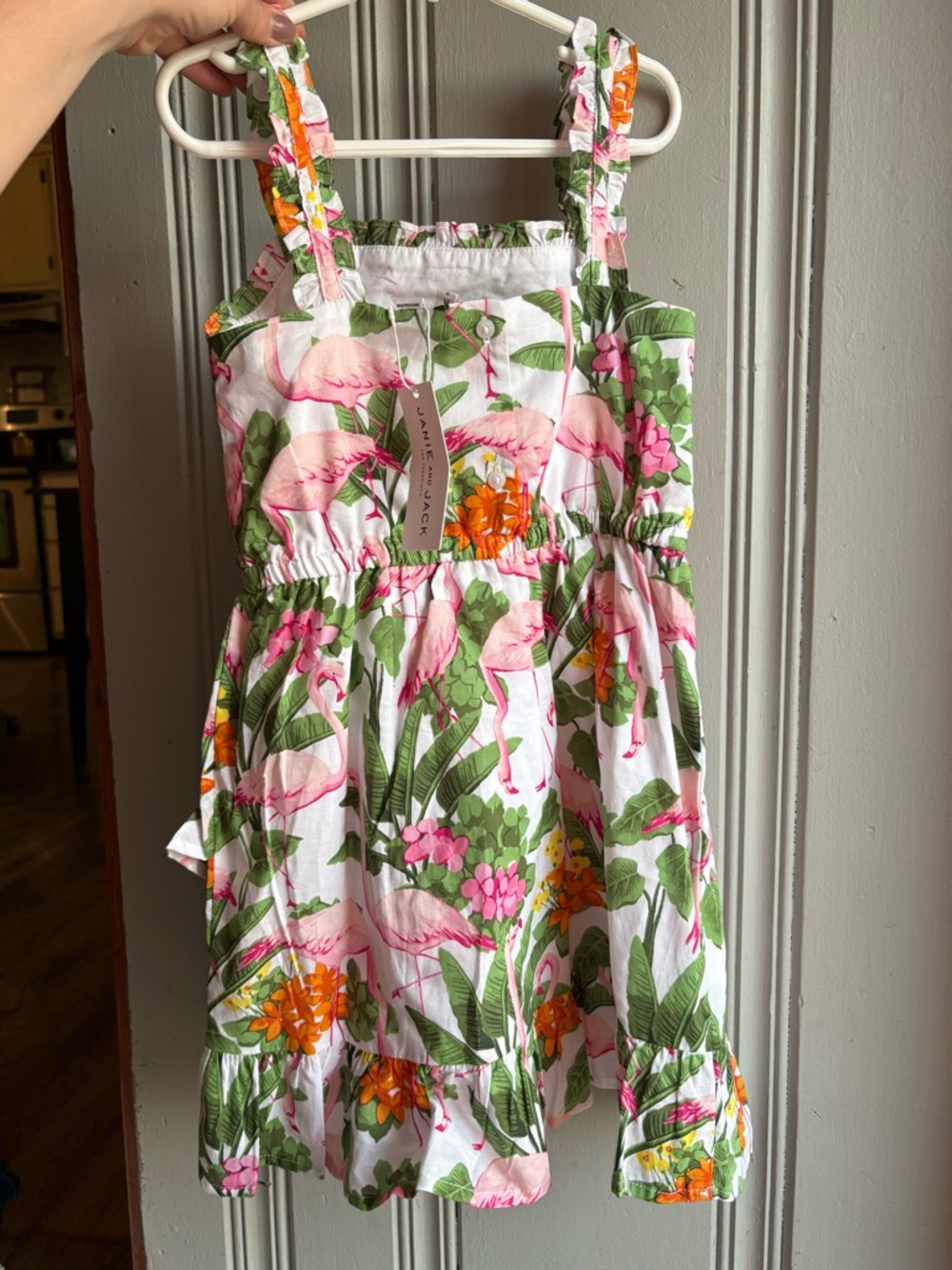 Janie & Jack Size 7 Flamingo Dress NEW with Tags - Picture 3 of 6
